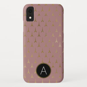Monogramm-Rosen-Gold und Goldfolie Paris Case-Mate iPhone Hülle