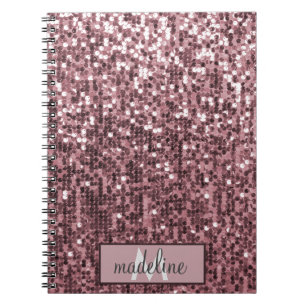 Monogramm-Rosen-GoldGlitzersequin-funkelnd Notizblock