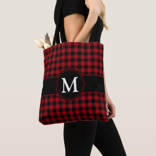 Monogramm-Rot kariert Tartan Karomuster