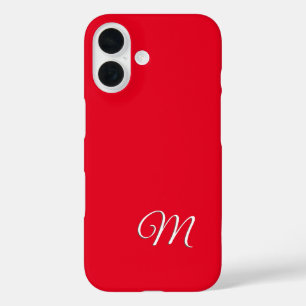 Monogramm Rot Schlicht Elegant Minimalistische Kal iPhone 16 Hülle