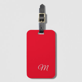 Monogramm Rot Schlicht Elegant Minimalistische Kal Gepäckanhänger