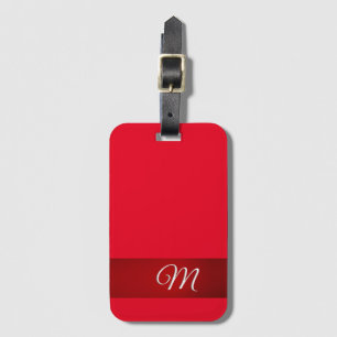 Monogramm Rot Schlicht Elegant Minimalistische Kal Gepäckanhänger