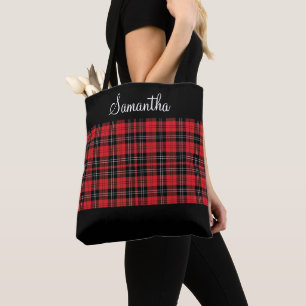 Monogramm Rot Schwarz Weiß Tartan Büffel Karo