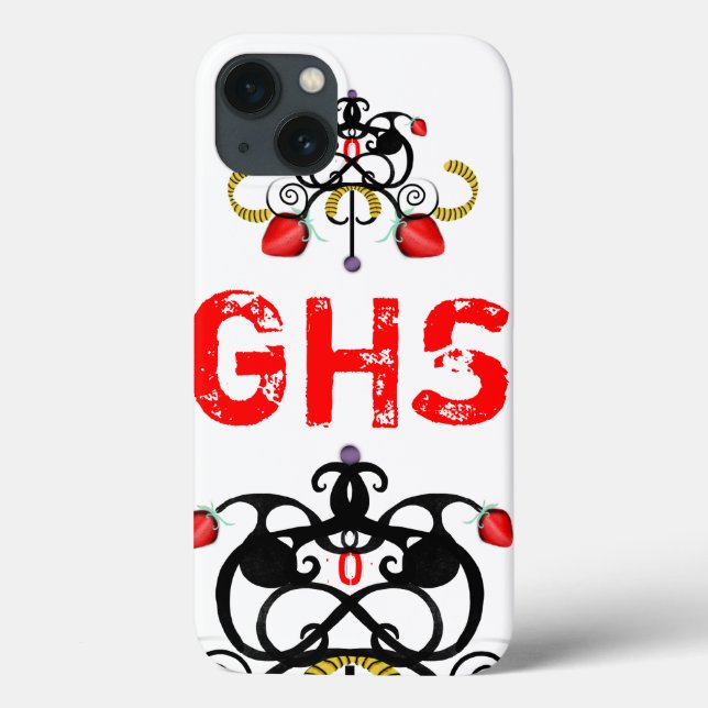 MONOGRAMM ROT UND SCHWARZ Case-Mate iPhone HÜLLE (Rückseite)