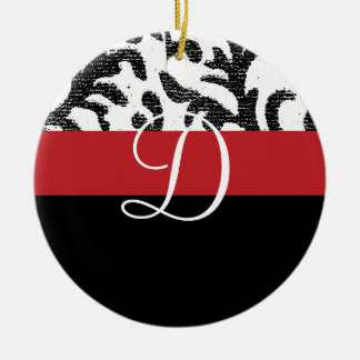 Monogramm Rot und Schwarz Keramikornament