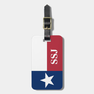 Monogramm Rot Weiß Blau Texas-Flagge Gepäckanhänger
