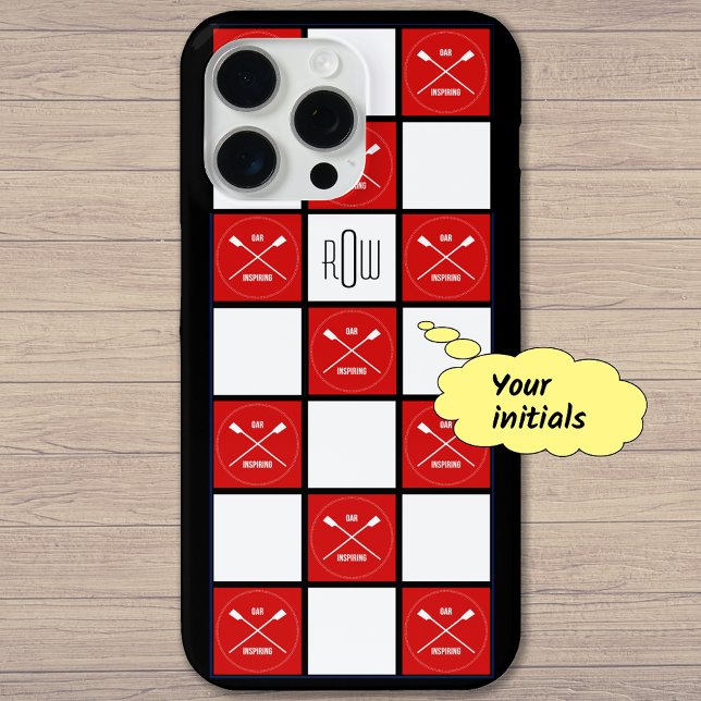 Monogramm rote Crossrohren Case-Mate iPhone Hülle (Von Creator hochgeladen)