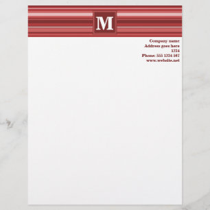 Monogramm rote Streifen Briefkopf