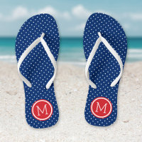 Monogramm rote weiße und blaue Tiny Dots