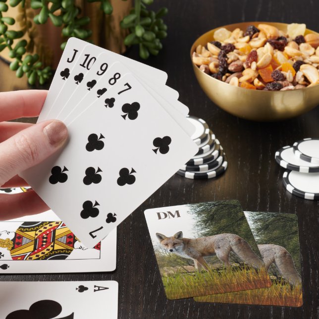 Monogramm-Rotfuchs-Klassik-Spielkarten Spielkarten (In Situ)