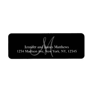 Monogramm-Rücksende-Adressetiketten für Hochzeiten