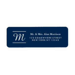 Monogramm-Rücksendeadresse-Aufkleber 3