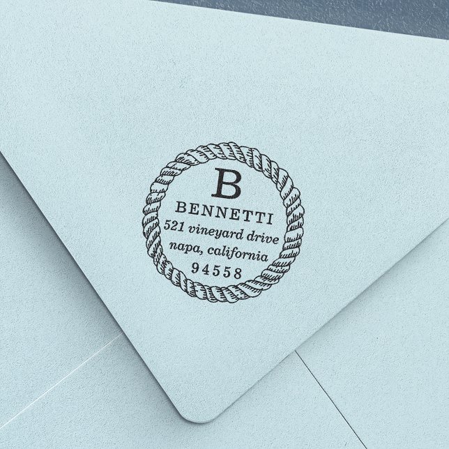 Monogramm-Rücksendeadresse-Briefmarke Permastempel (Von Creator hochgeladen)