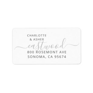 Monogramm-Rücksendeadresse für Couple Name Adressaufkleber