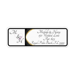 Monogramm-Rücksendeadresse für moderne Paare
