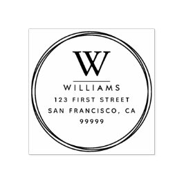 Monogramm Rücksendeadresse Gummi Briefmarke Gummistempel