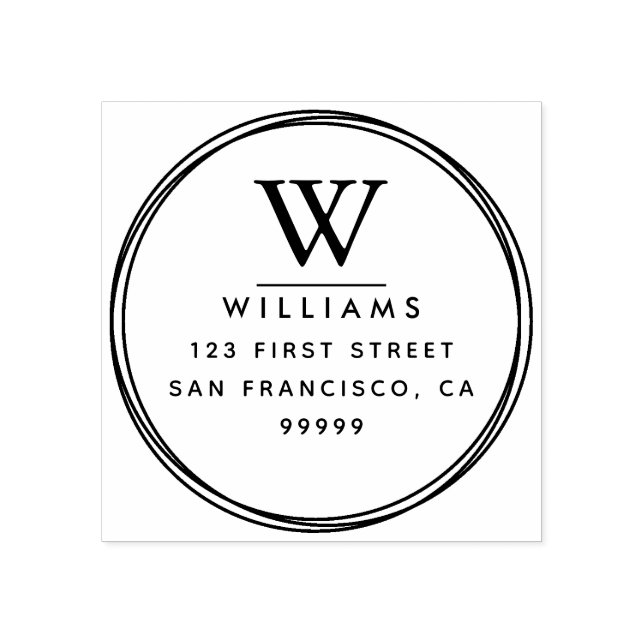 Monogramm Rücksendeadresse Gummi Briefmarke Gummistempel (Prägung)