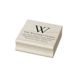 Monogramm-Rücksendeadresse Gummistempel
