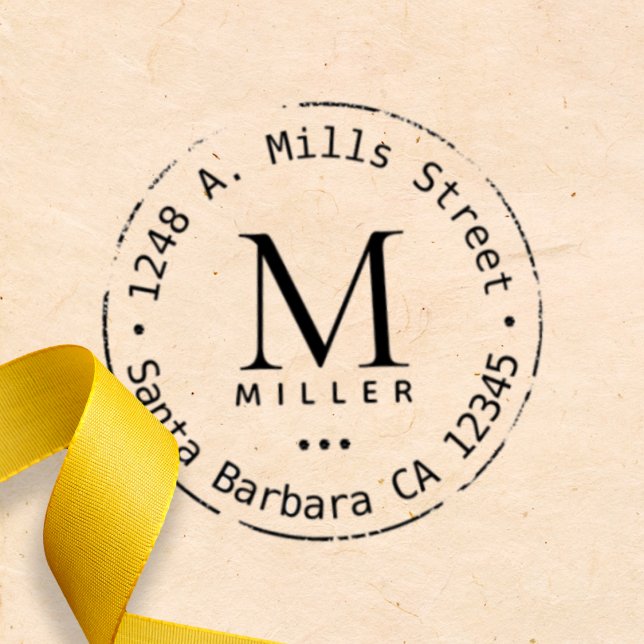 Monogramm-Rücksendeadresse Permastempel (Von Creator hochgeladen)