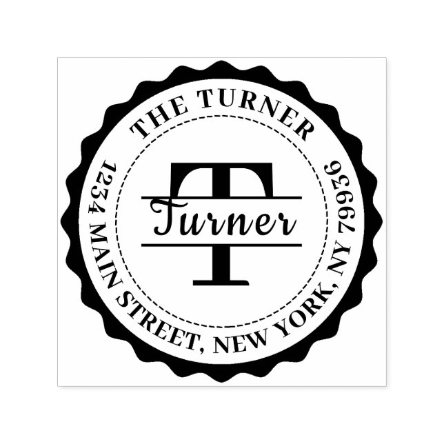 Monogramm-Rücksendeadresse Permastempel (Design)