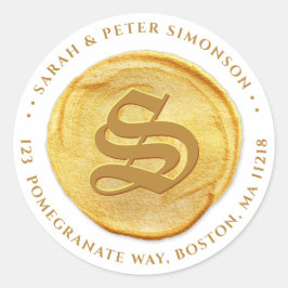 Monogramm-Rücksendeadresse Runder Aufkleber