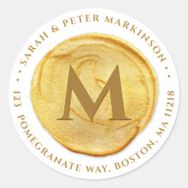 Monogramm-Rücksendeadresse Runder Aufkleber