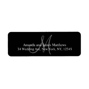 Monogramm-Rücksendeadressen-Aufkleber für Hochzeit