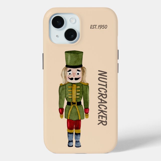 Monogramm ruhender Nutcracker, traditionell rosa Case-Mate iPhone Hülle (Rückseite)