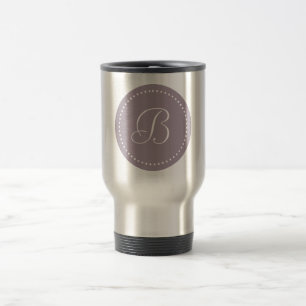 Monogramm-Rund Sea Fog Lila/Weißer Punkt Reisebecher