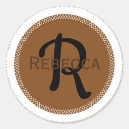 Monogramm Runder Aufkleber