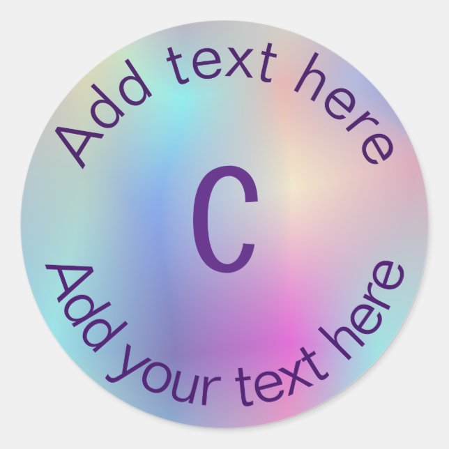 Monogramm Runder Aufkleber (Vorderseite)