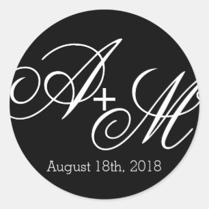 Monogramm Runder Aufkleber