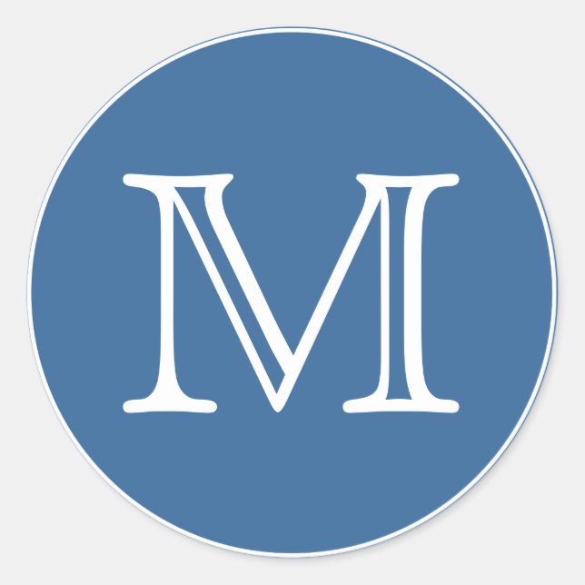 Monogramm Runder Aufkleber (Vorderseite)