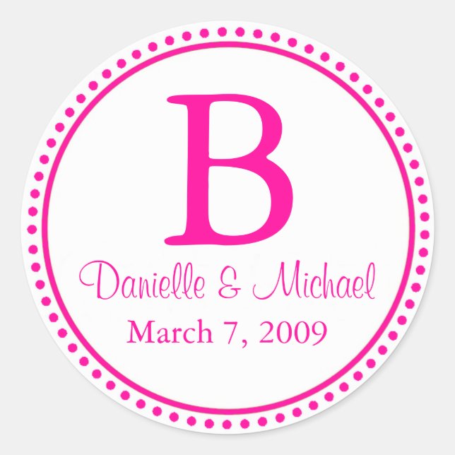 Monogramm Runder Aufkleber (Vorderseite)