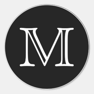 Monogramm Runder Aufkleber