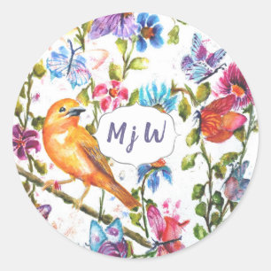 Monogramm Runder Aufkleber