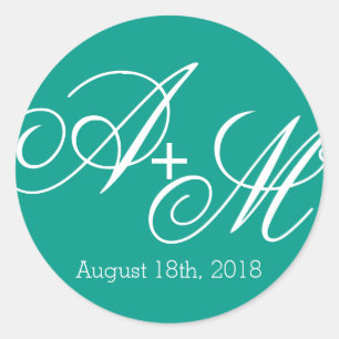 Monogramm Runder Aufkleber