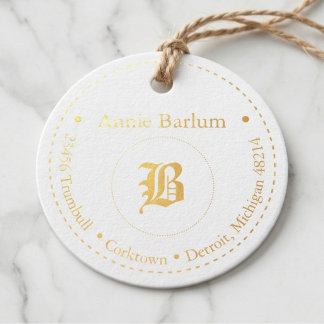 Monogramm-Rundes-Adresse-Geschenkanhänger Geschenkanhänger