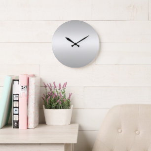 Monogramm rustikal Aquamarin grau Große Wanduhr