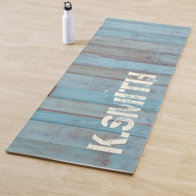Monogramm Rustikal Blue Beach Holzplatte Yogamatte (Beispiel)