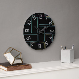 Monogramm rustikale Zahlen Große Wanduhr