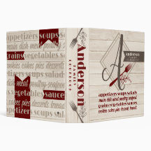 Monogramm rustikales Holzkochbuch personalisiertes