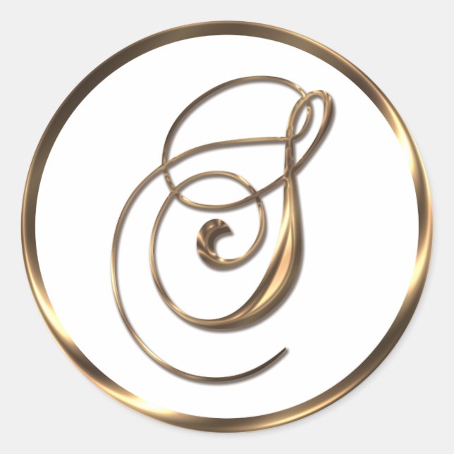 Monogramm S Faux-Bronze Runder Aufkleber (Vorderseite)