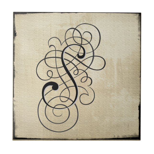 Monogramm 'S' Fliese (Vorderseite)