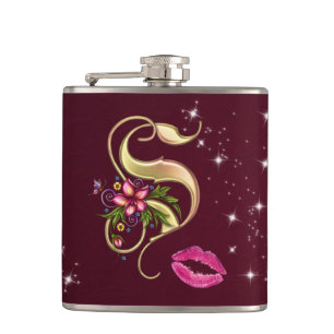 Monogramm S ummantelter Kolben, 6 oz. Flachmann