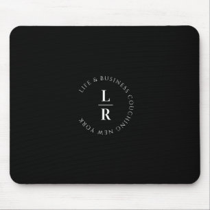 Monogramm, Salon, minimalistisch, schwarz Mousepad