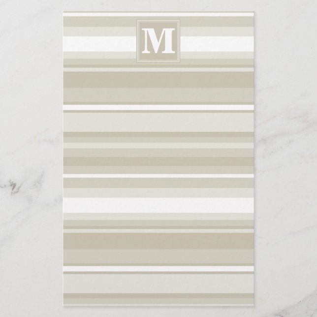 Monogramm Sandsteinstreifen Briefpapier (Vorderseite)