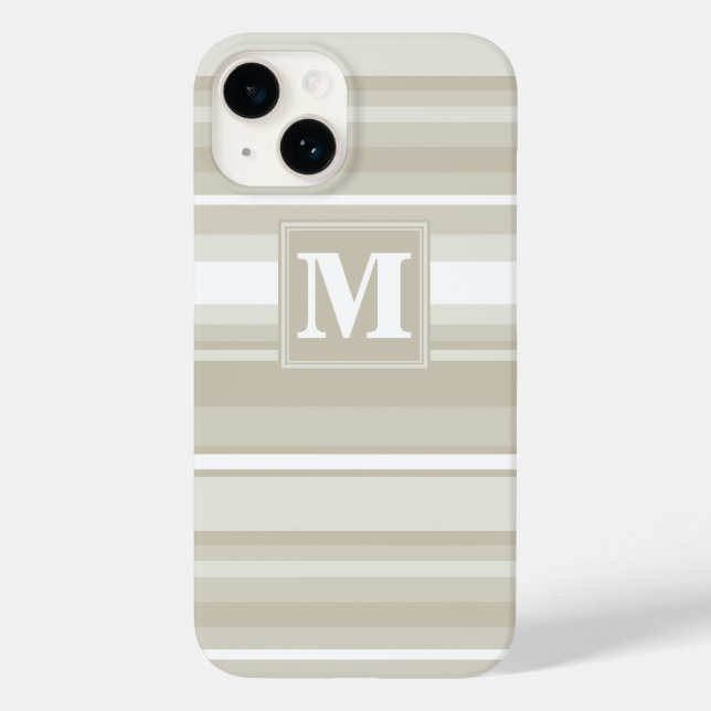 Monogramm Sandsteinstreifen Case-Mate iPhone Hülle (Rückseite)