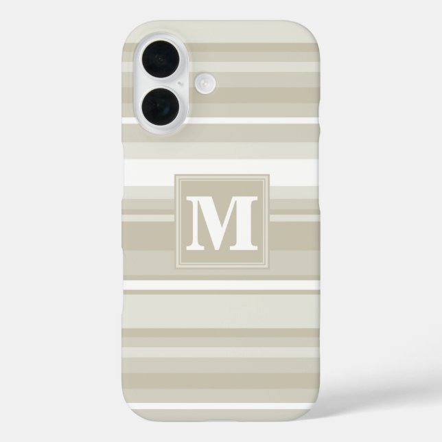 Monogramm Sandsteinstreifen Case-Mate iPhone Hülle (Rückseite)
