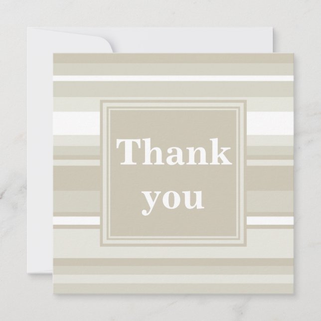 Monogramm Sandsteinstreifen Dankeskarte (Vorderseite)